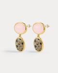 Rose Quartz Palma Studs - Gold in Rose Gold
