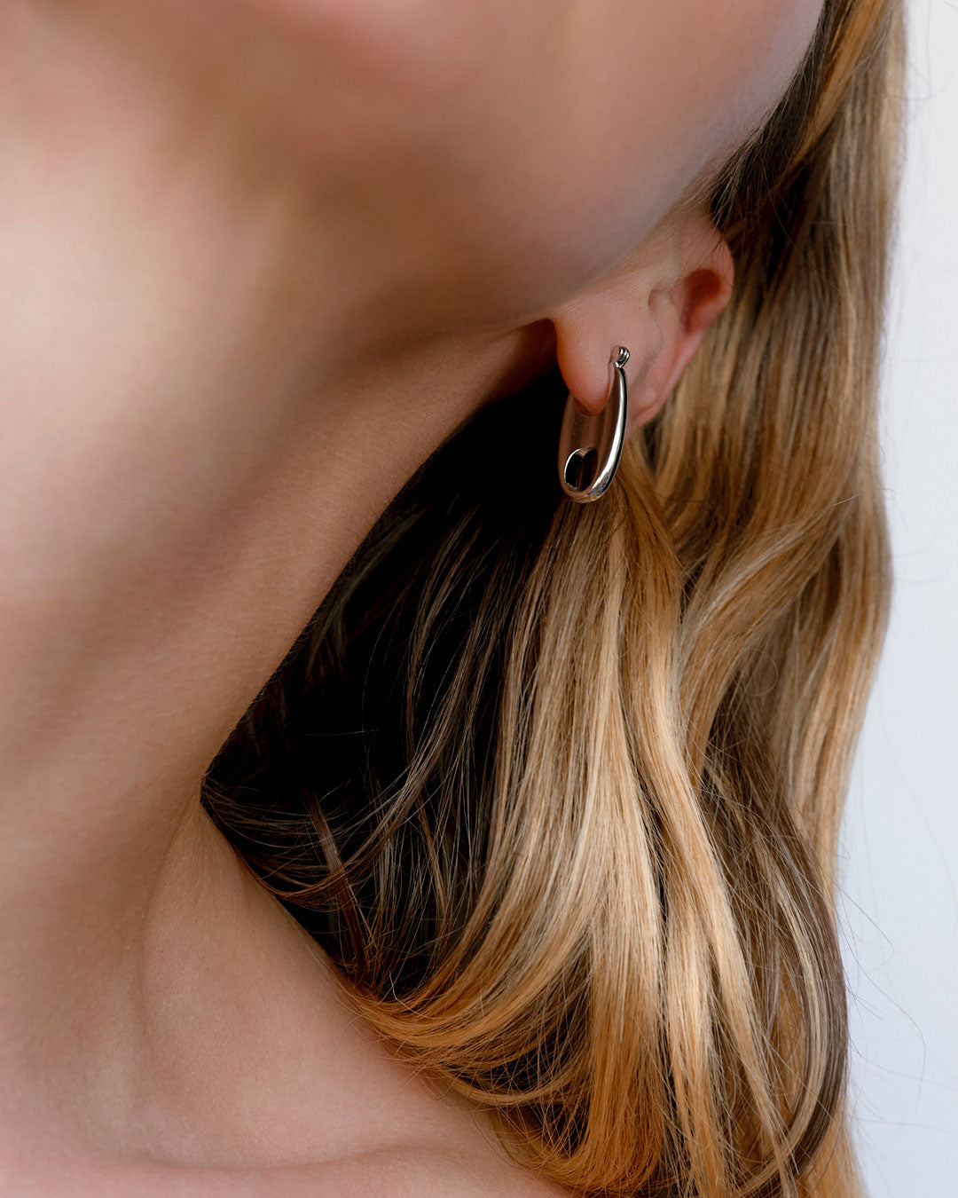Circle Link Earrings — alternate angle