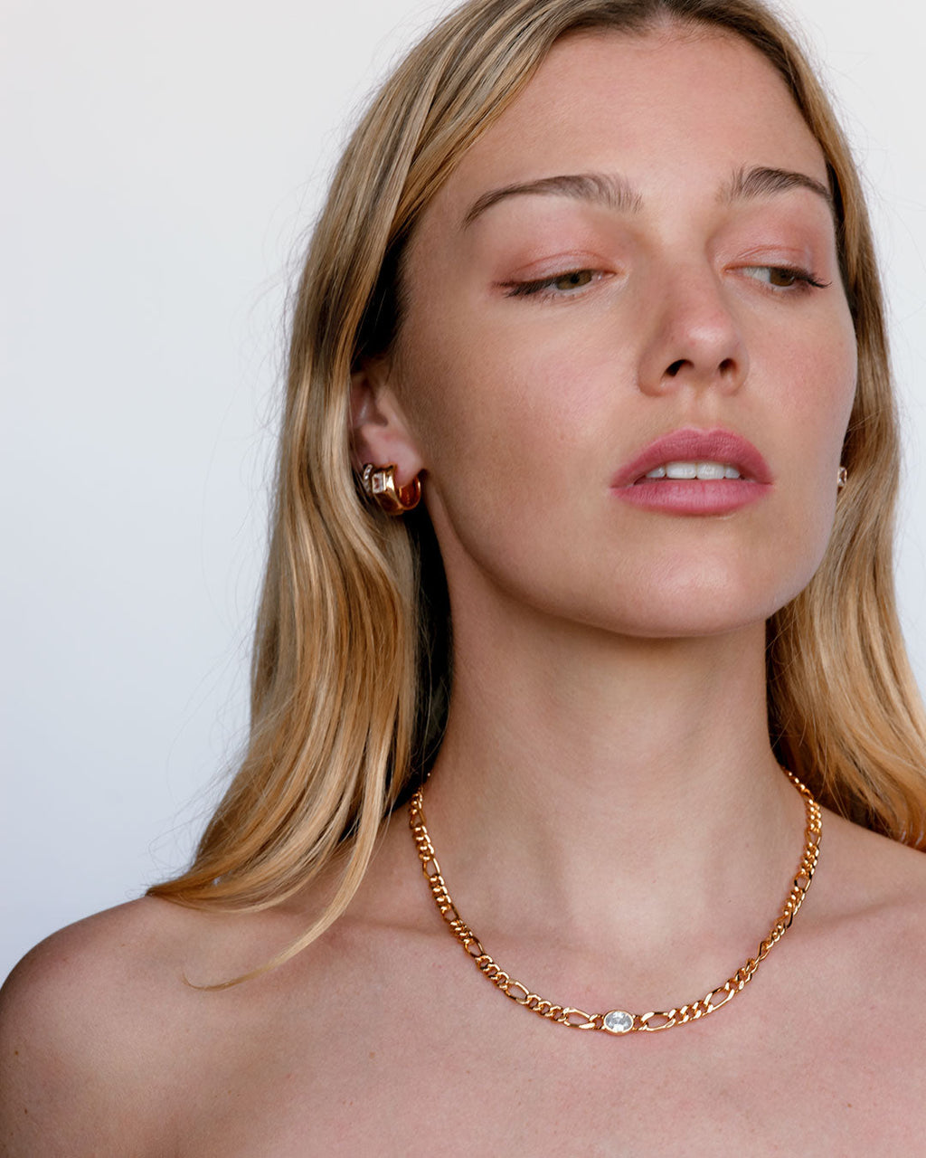 Pavé Stripe Monaco Huggies - Earrings — detail view
