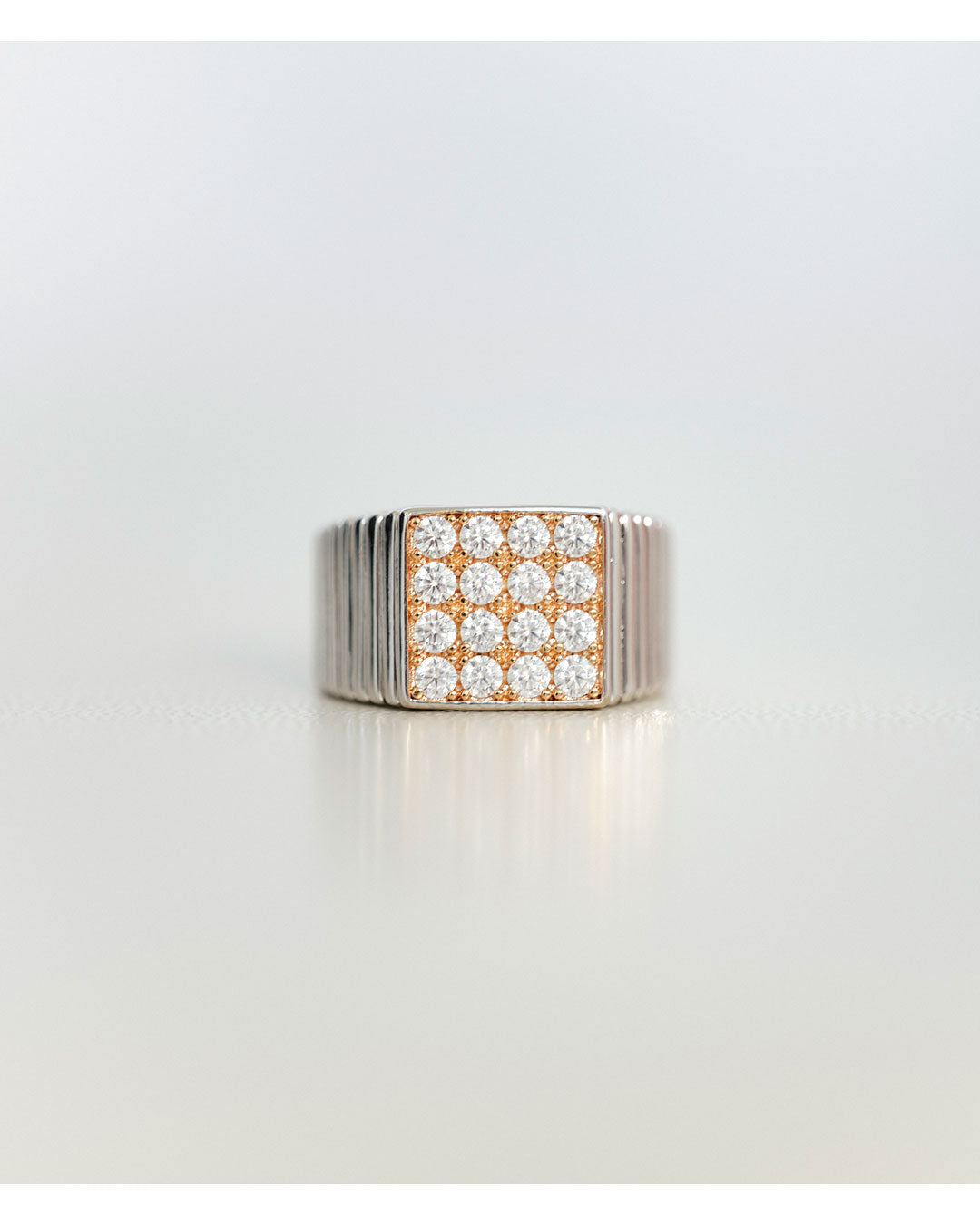 Pavé Square Signet Ring — alternate angle