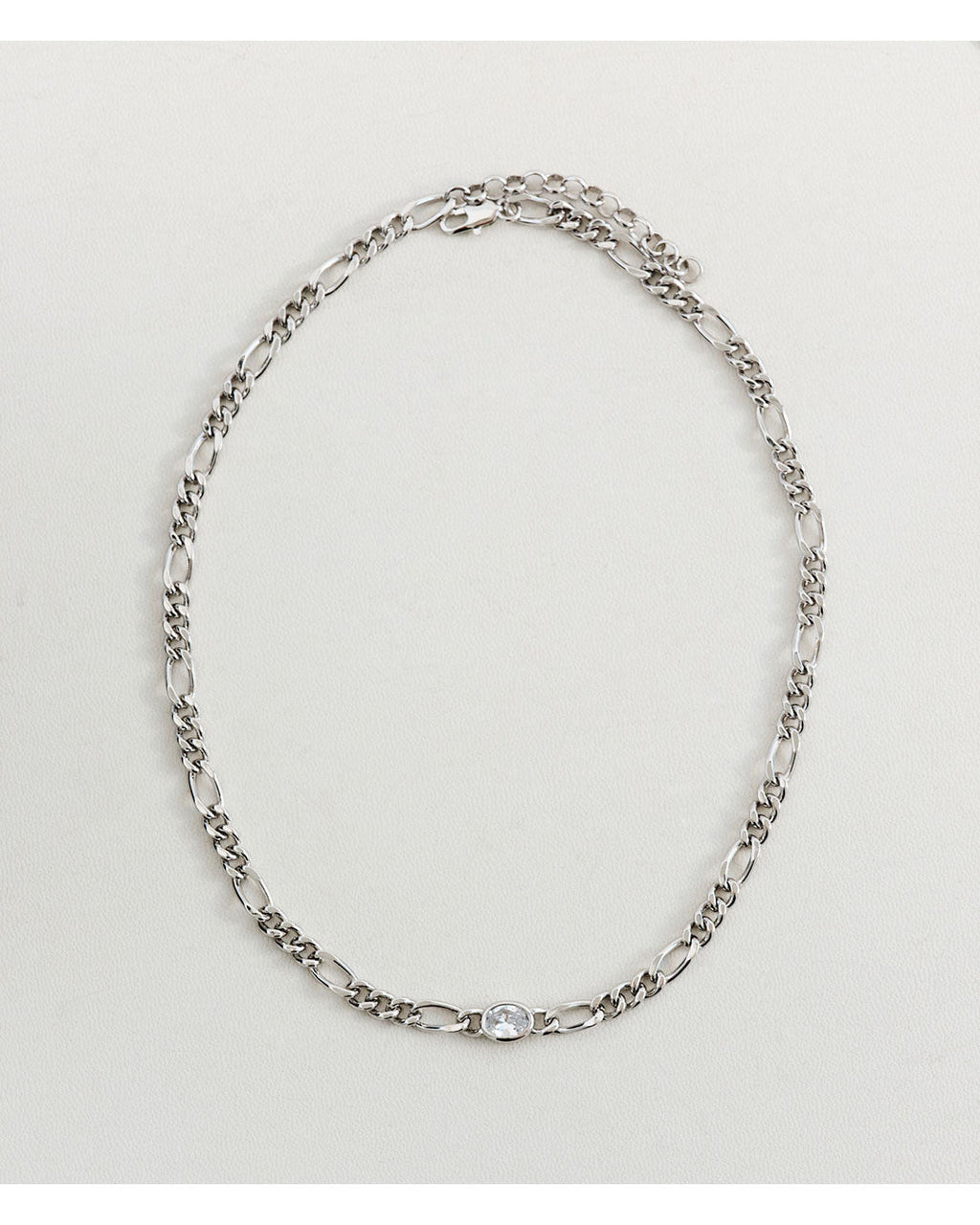 Oval Bezel Chain Necklace — alternate view 2