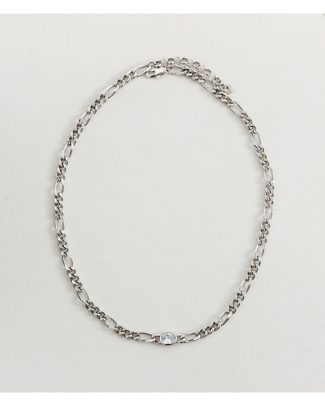 Oval Bezel Chain Necklace — alternate view 2