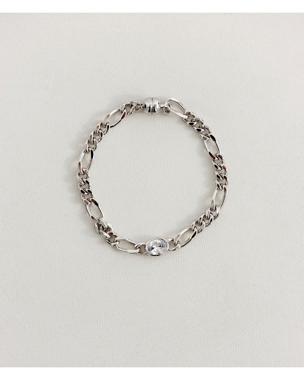 Oval Bezel Chain Bracelet — another angle