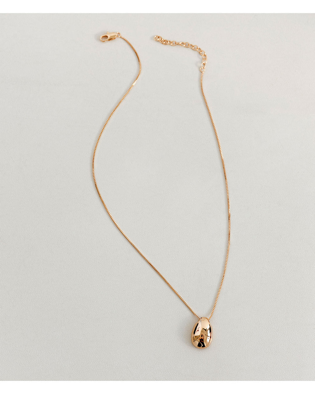 Metal Bean Necklace — detail view