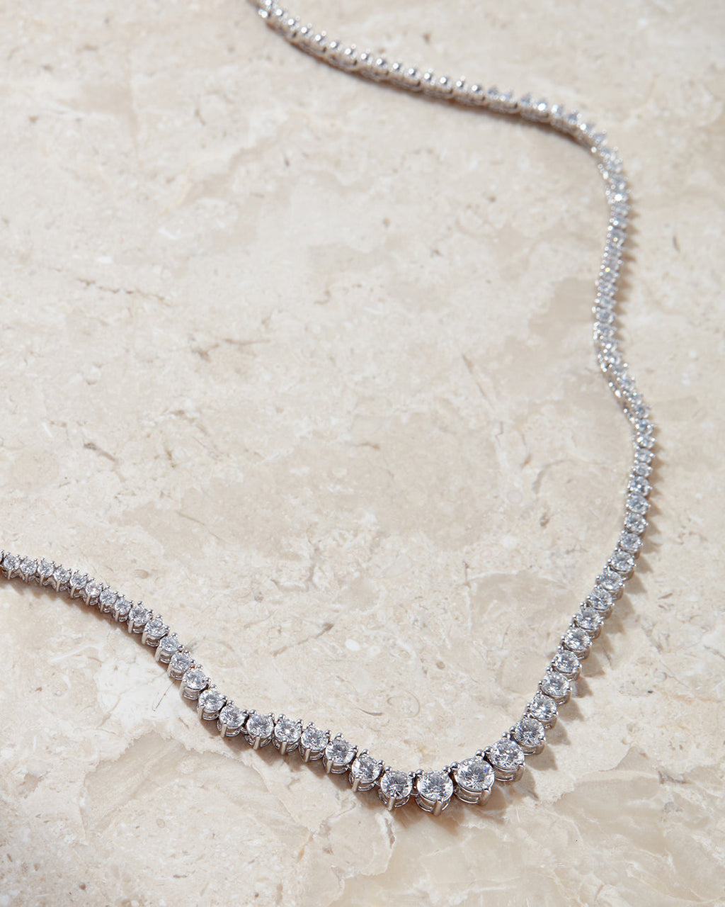 Graduated Tennis Necklace — alternate angle