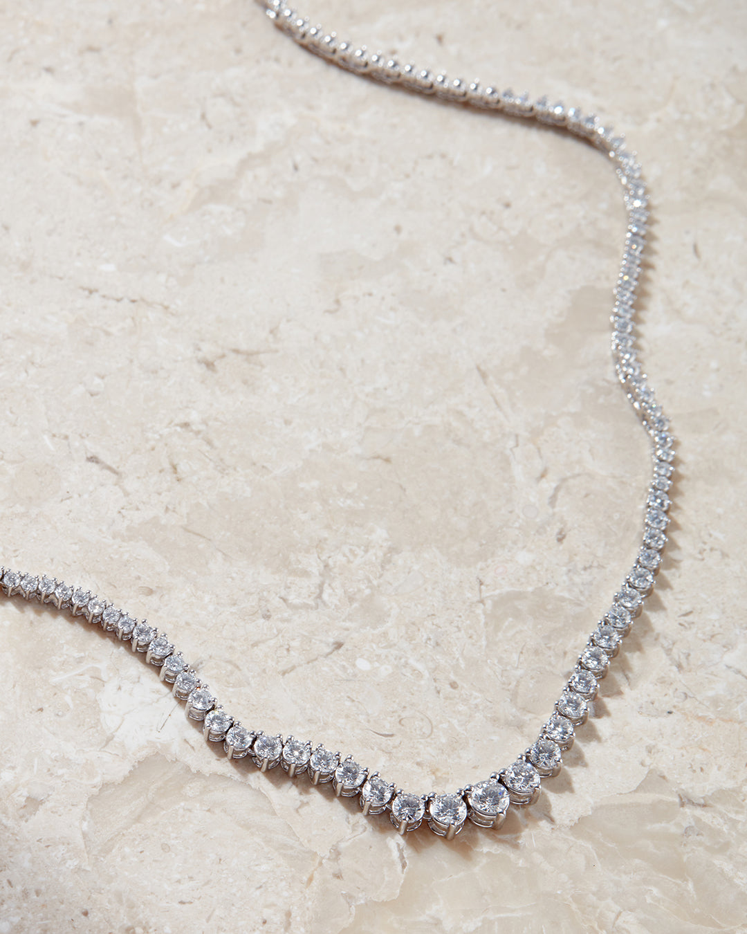 Graduated Tennis Necklace — alternate angle