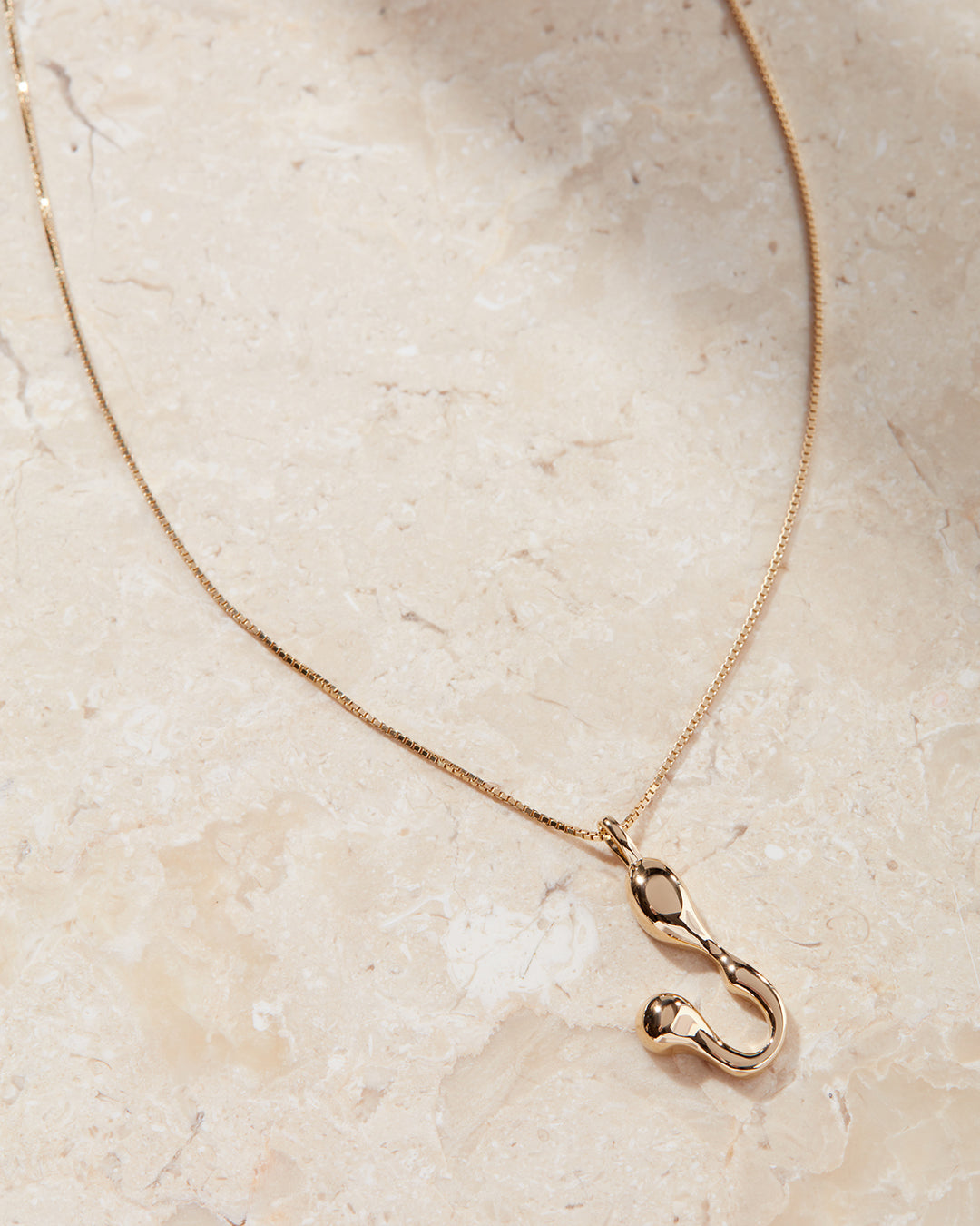 Goopy Letter Initial Charm Necklace — alternate view 2