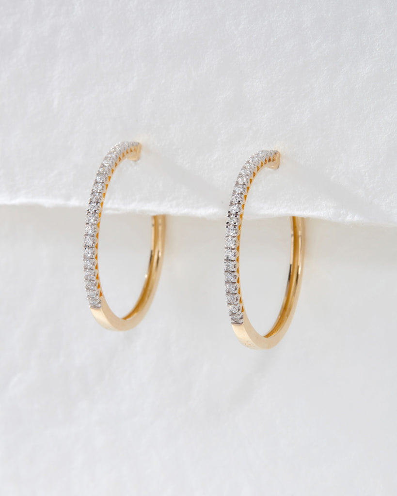 Dreamy Diamond Hoops (25mm)