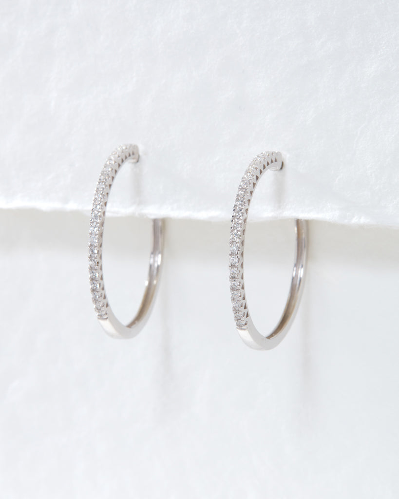 Dreamy Diamond Hoops (25mm) — detail view
