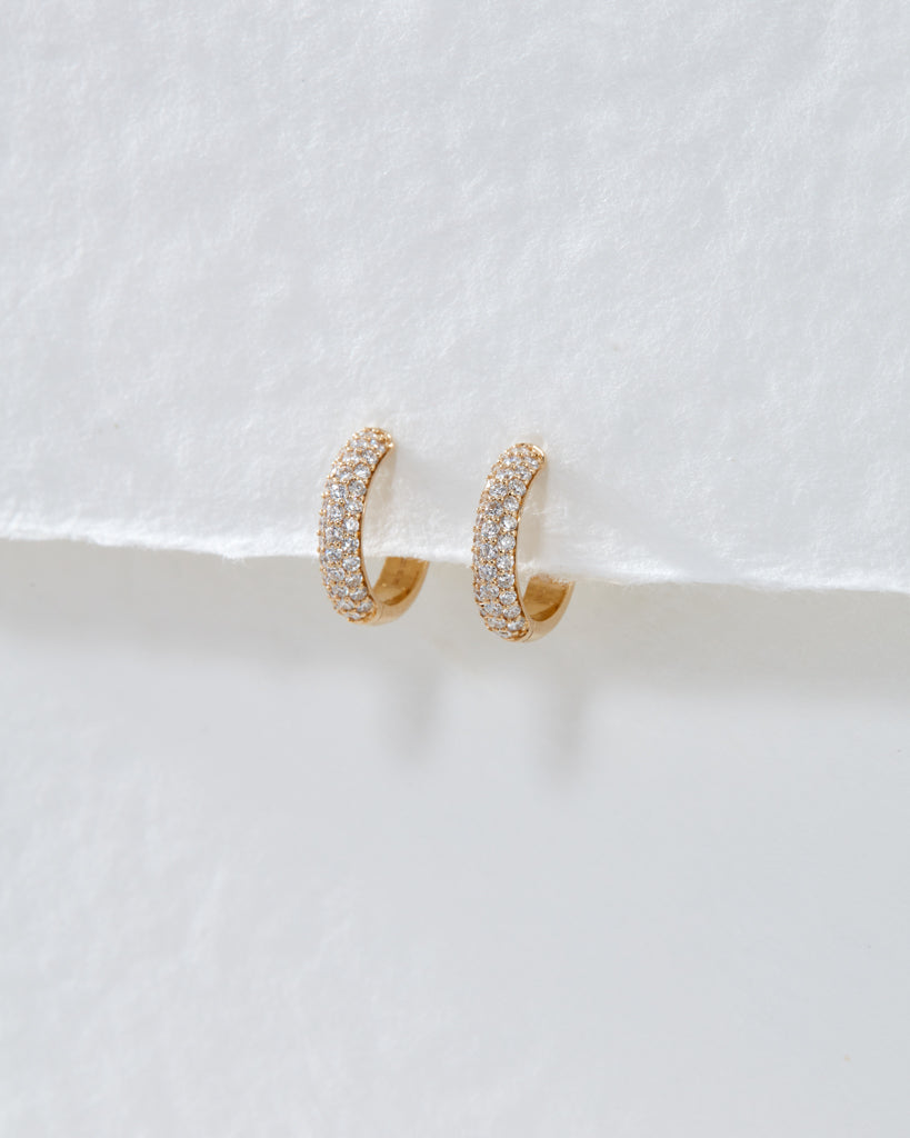 Super Shimmer Diamond Huggies (12mm) - Earrings