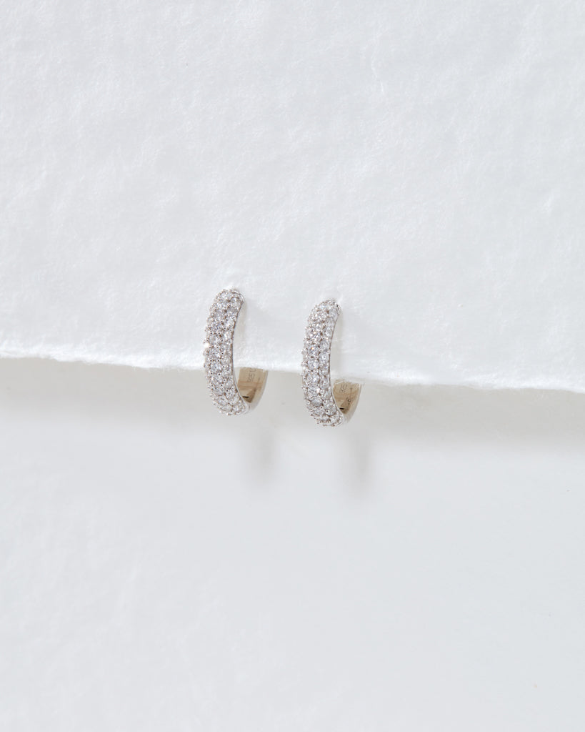 Super Shimmer Diamond Huggies (12mm) - Earrings — detail view