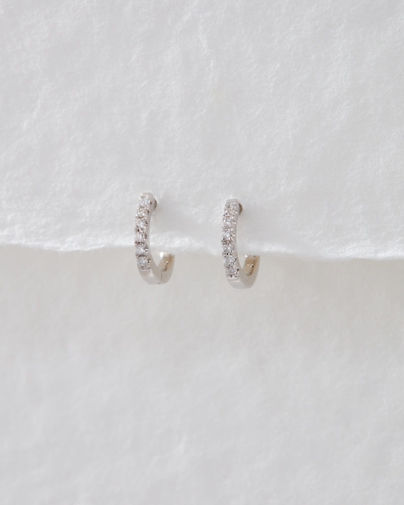 Tiniest Diamond Huggies - Earrings — detail view