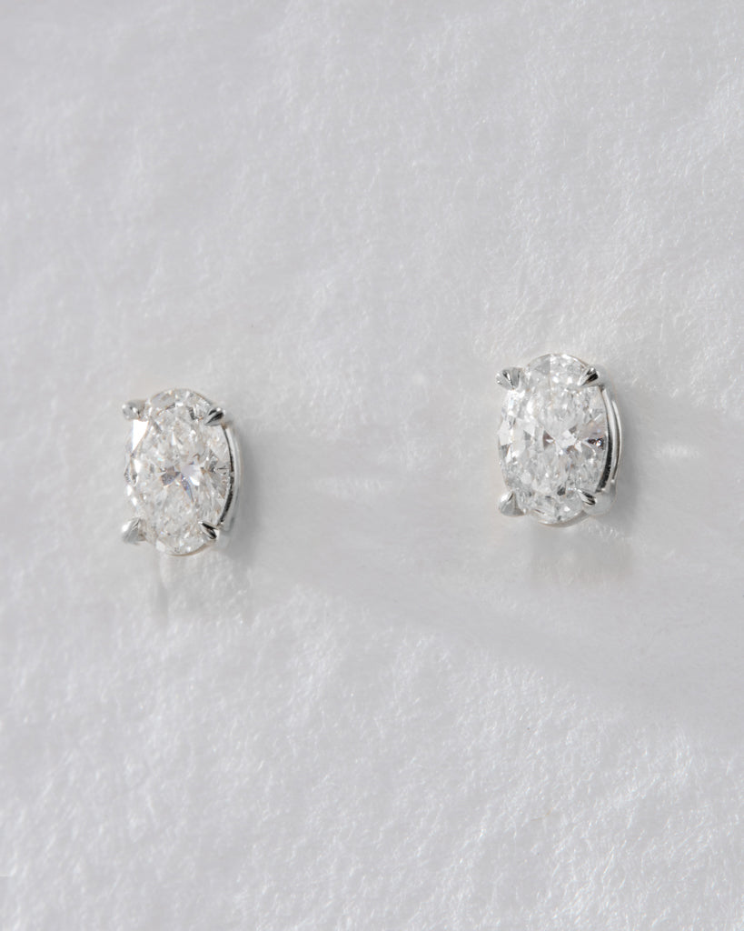 Ultimate Oval Solitaire Studs - Earrings — detail view 2