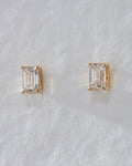 Ultimate Emerald Solitaire Studs - Earrings — detail view