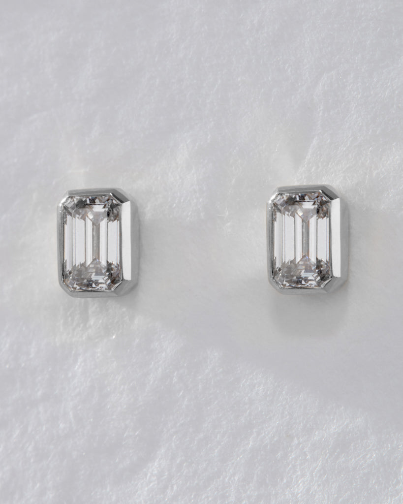 Bella Bezel Studs - Earrings — detail view 2