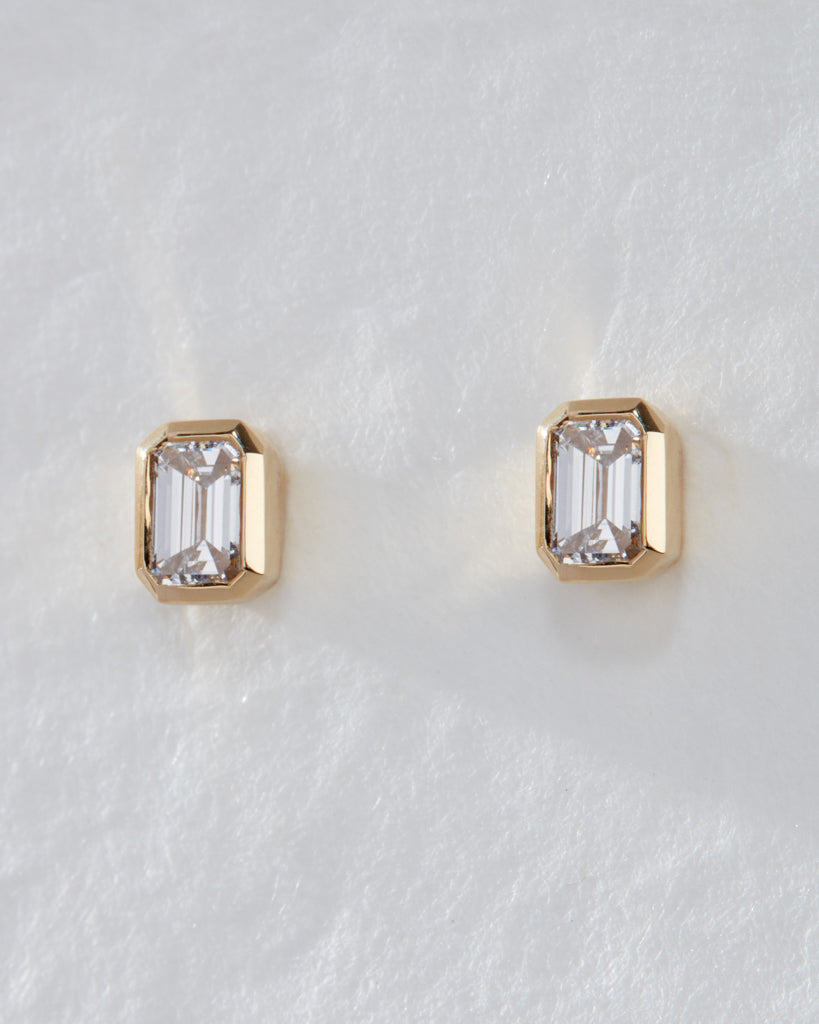 Bella Bezel Studs - Earrings — detail view