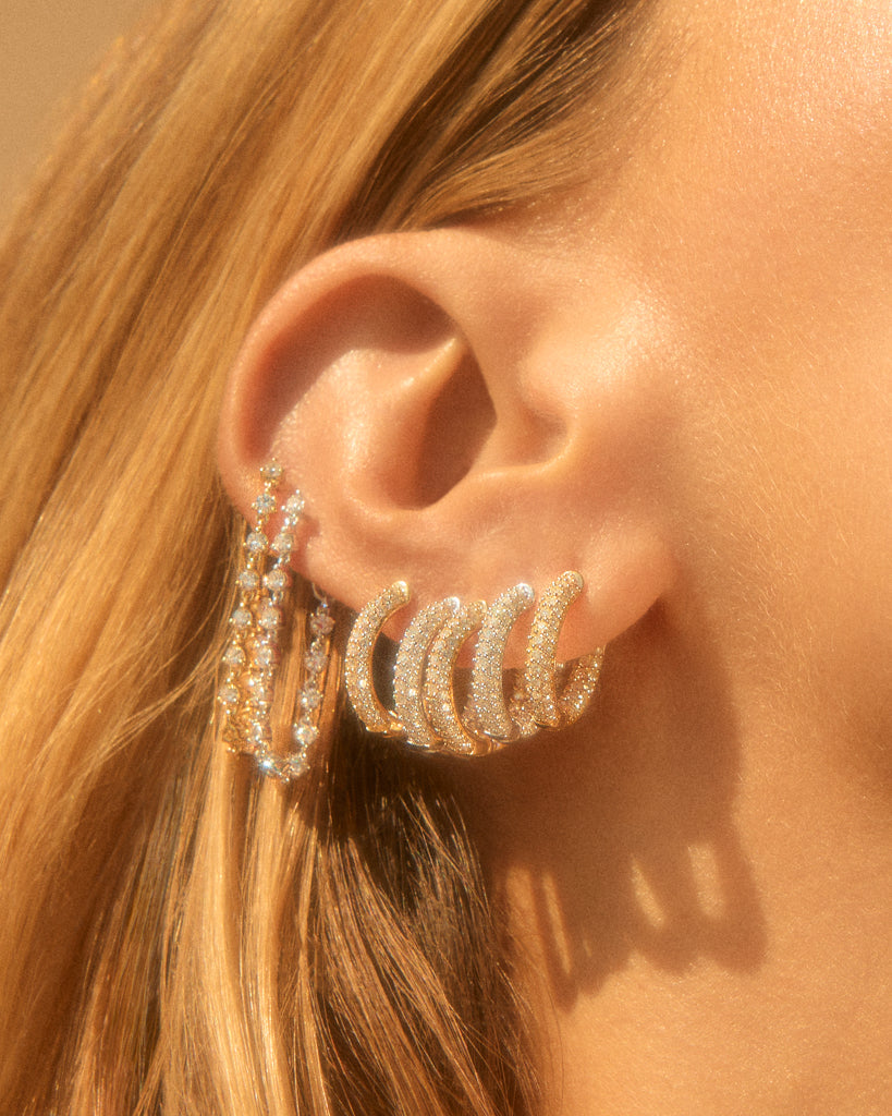 Real Diamond Amalfi Huggies - Earrings — detail view