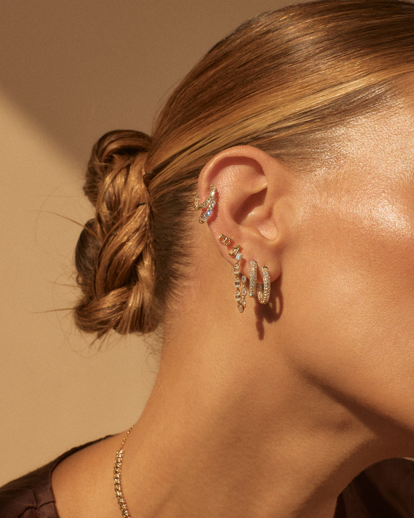 Real Diamond Amalfi Huggies - Earrings — alternate angle 2