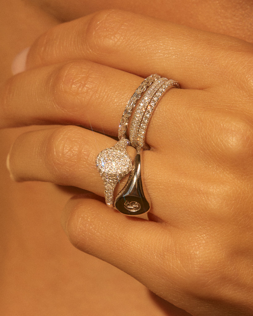 Perfect Pavé Signet Ring — another angle