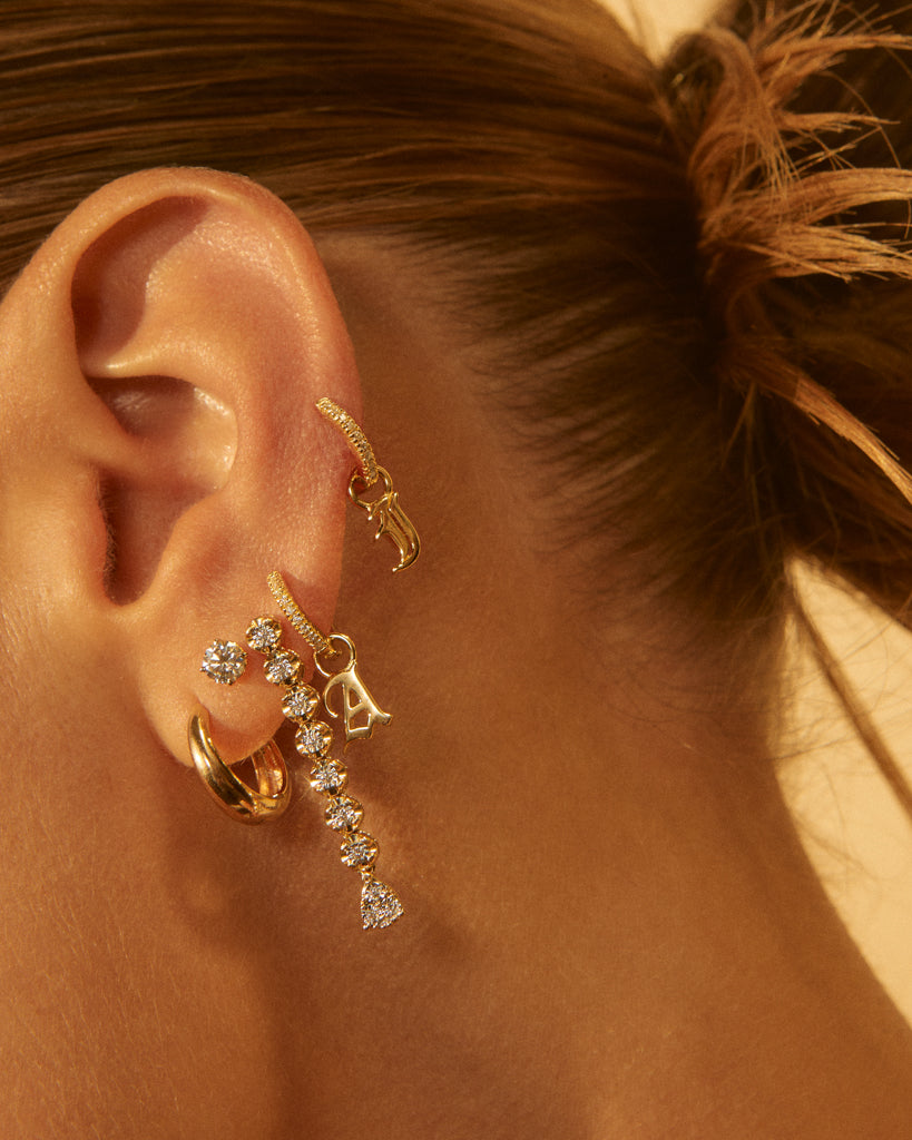 One and Only Diamond Drop Studs - Earrings — another angle 2
