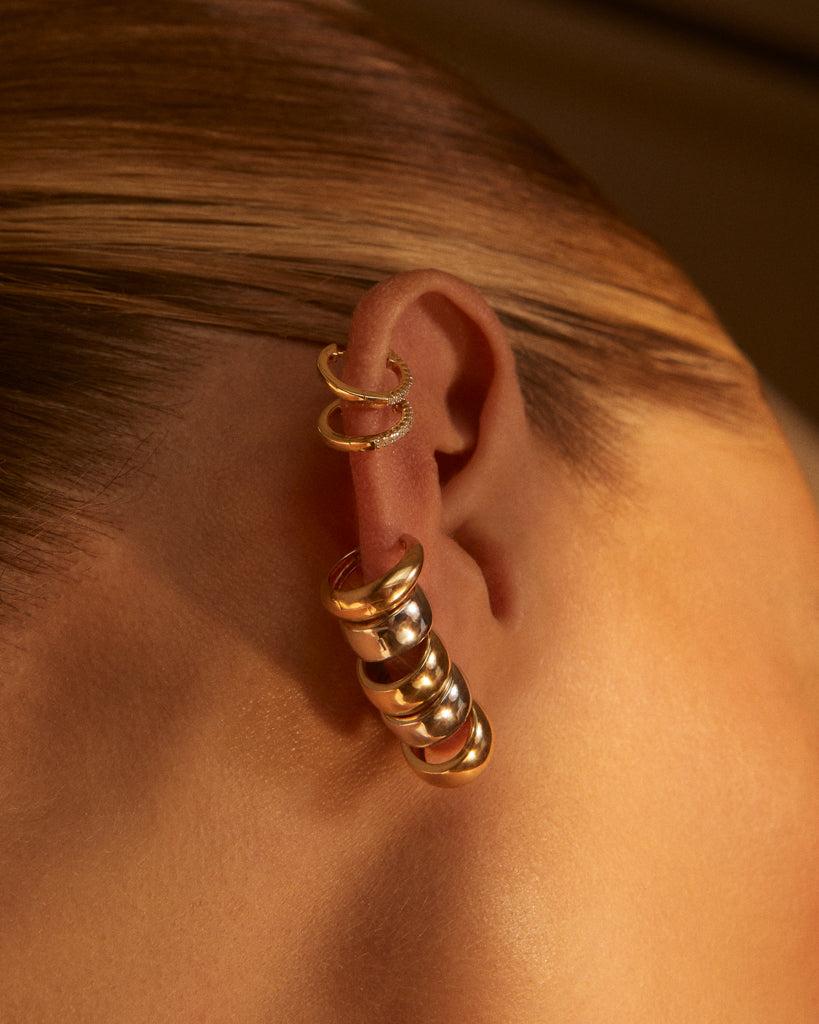 Mini Monaco Huggies - Earrings — detail view 2