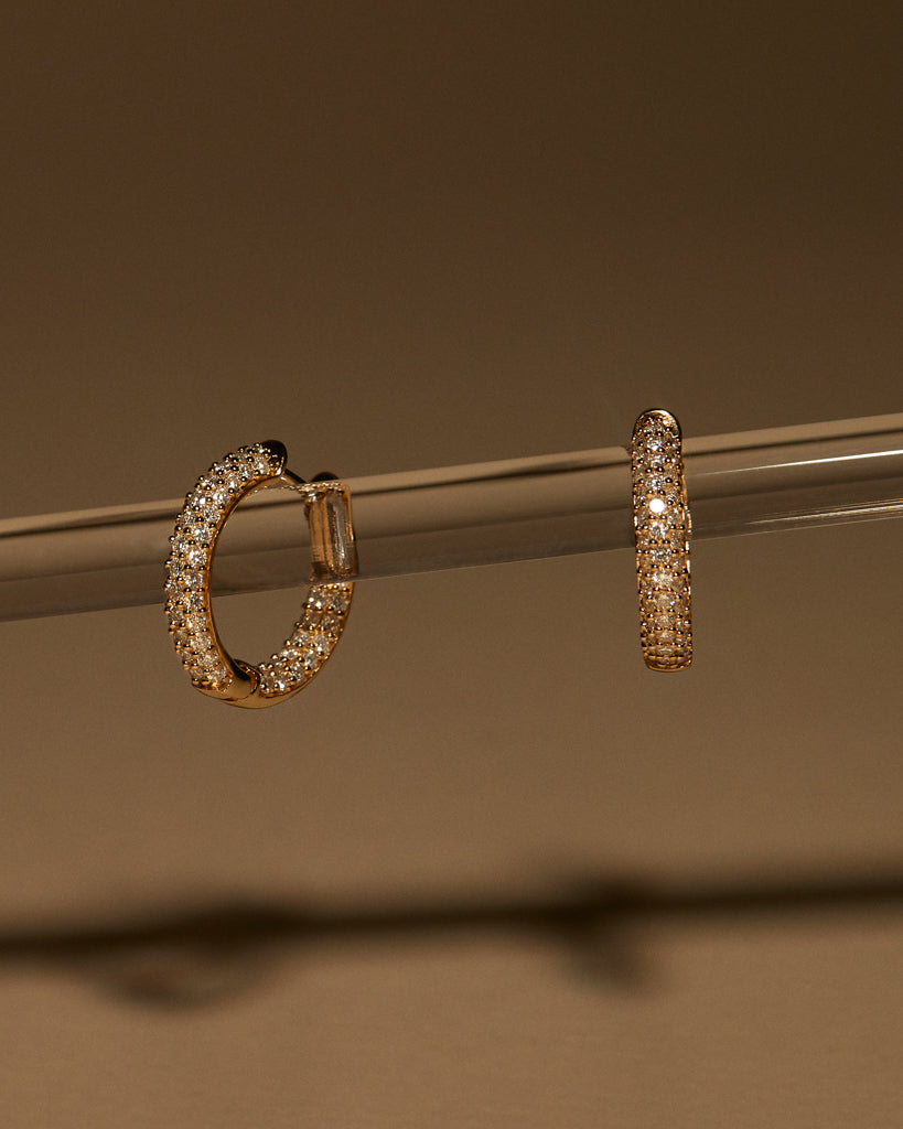 Real Diamond Amalfi Huggies - Earrings — another angle