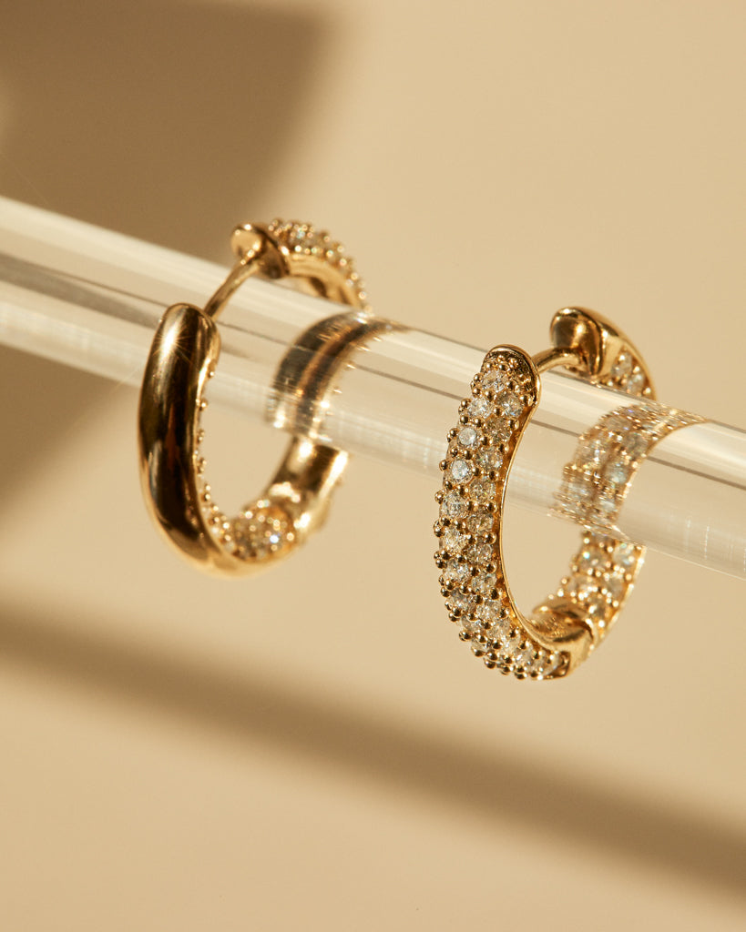 Real Diamond Amalfi Huggies - Earrings — another angle 2