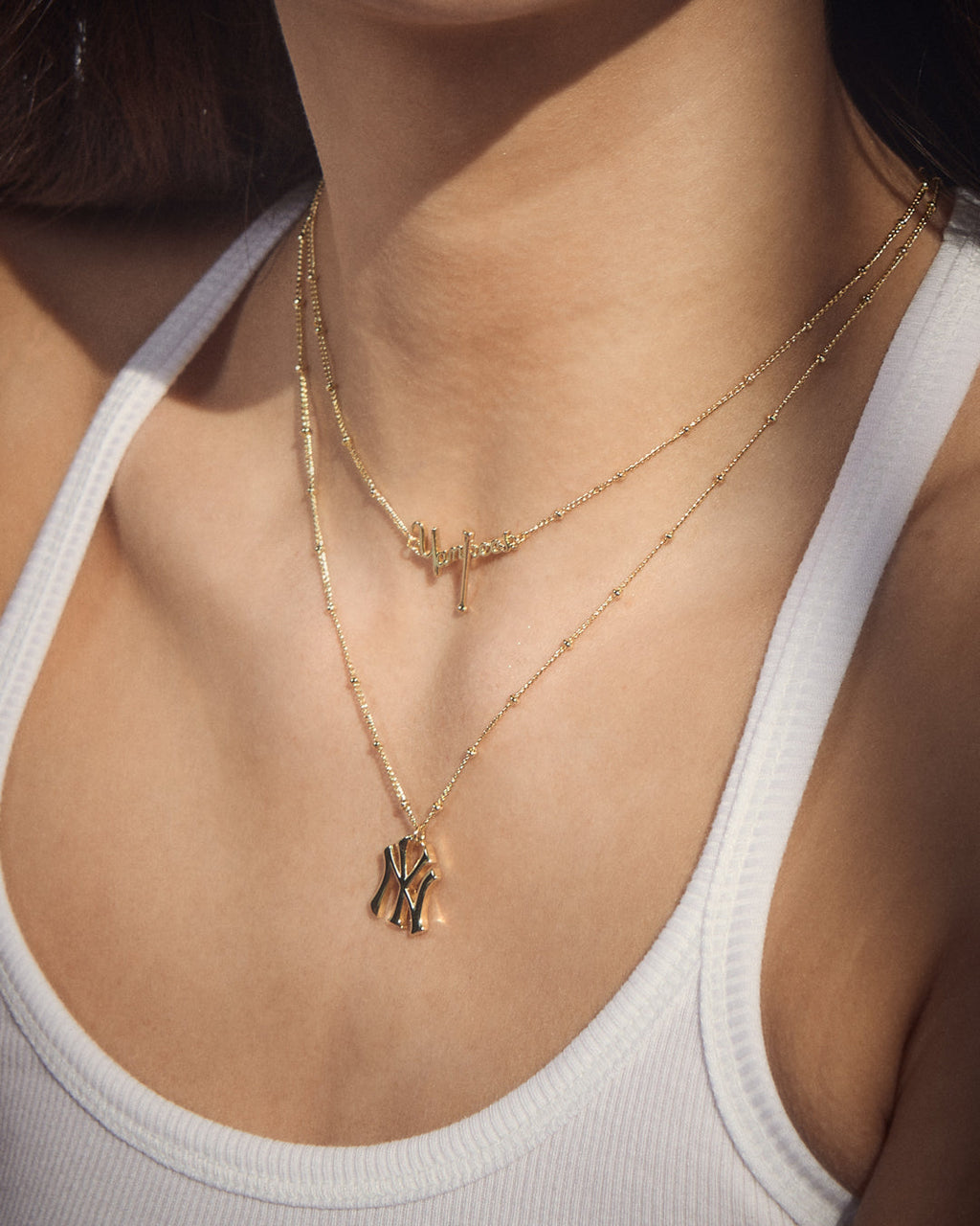 MLB Logo Pendant Necklace - Gold — alternate angle
