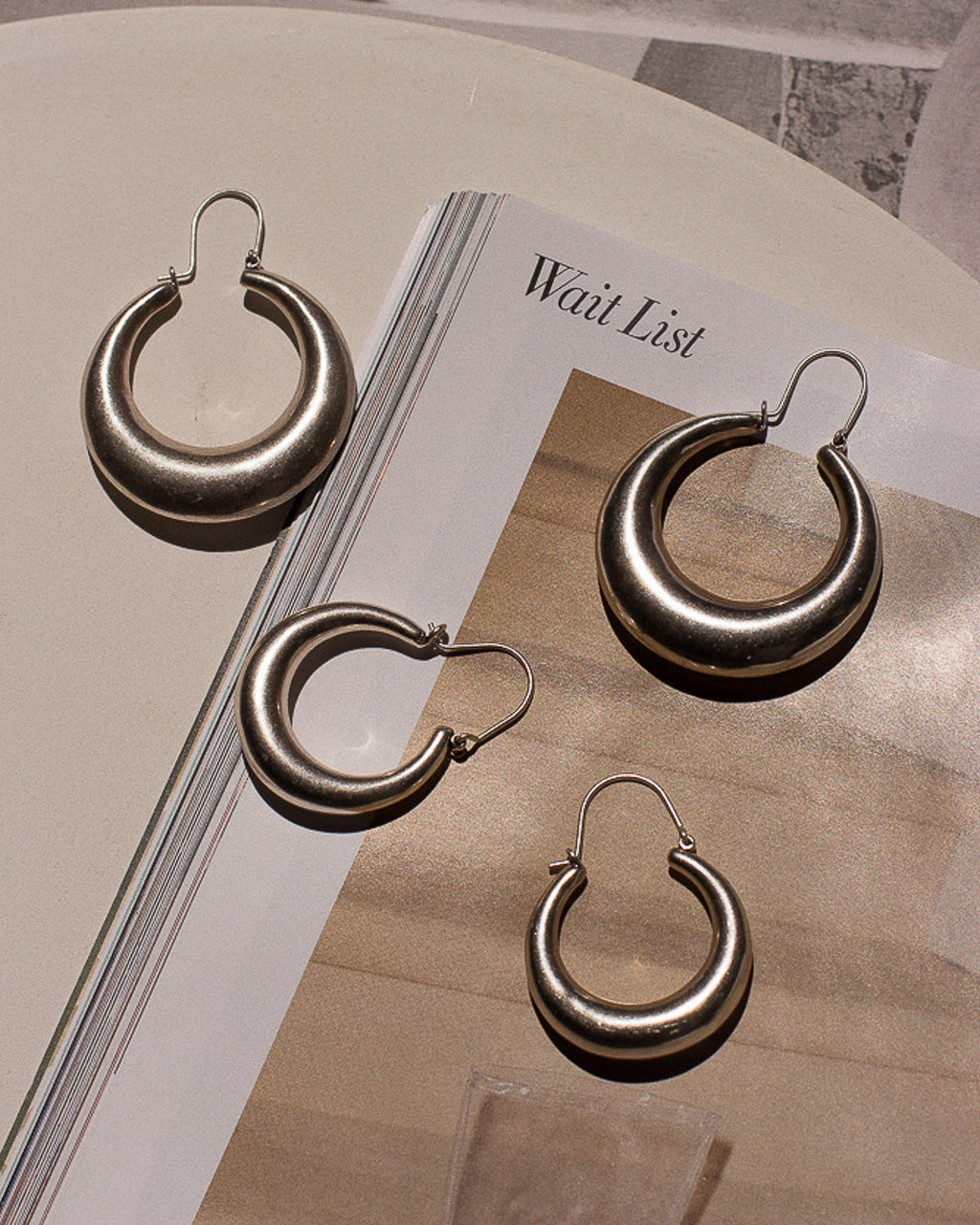 Martina Tube Hoops - Silver — another angle