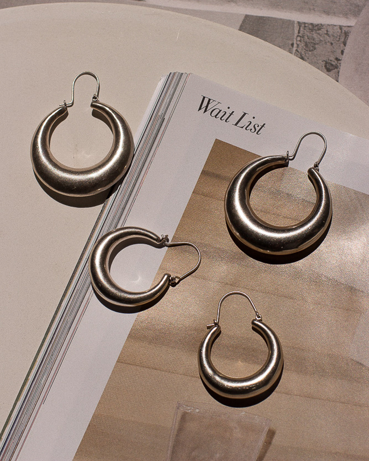 Martina Tube Hoops - Silver — another angle