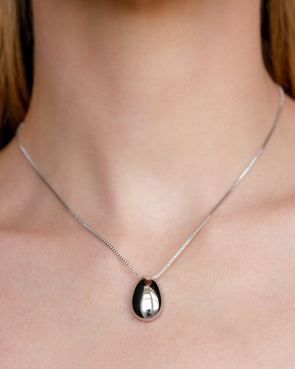 Metal Bean Necklace — detail view 2
