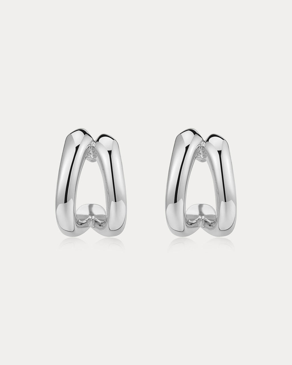 Layla Split Hoops in Silver — alternate view