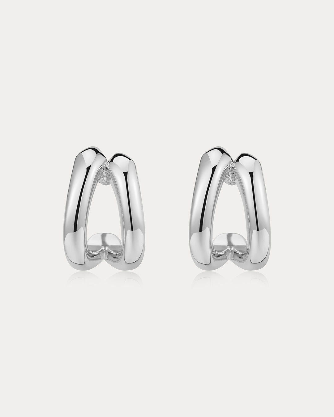 Layla Split Hoops in Silver — alternate view