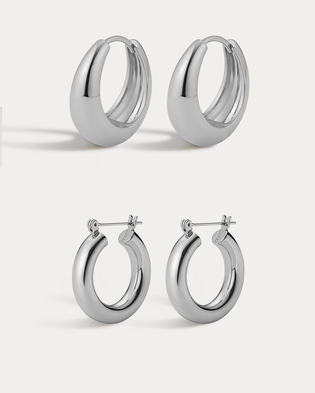 Baby Amalfi & Marbella Hoops - Silver — set view