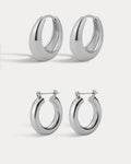 Baby Amalfi & Marbella Hoops - Silver — set view