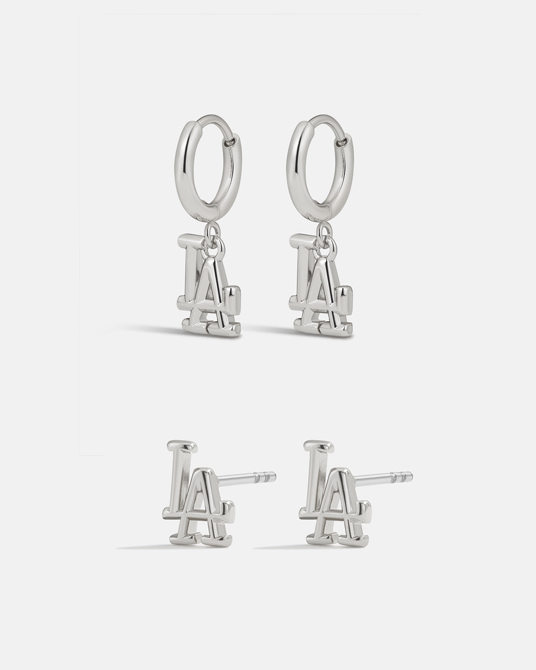 Bijoux MLB Logo Earrings Bundle - Silver — set view