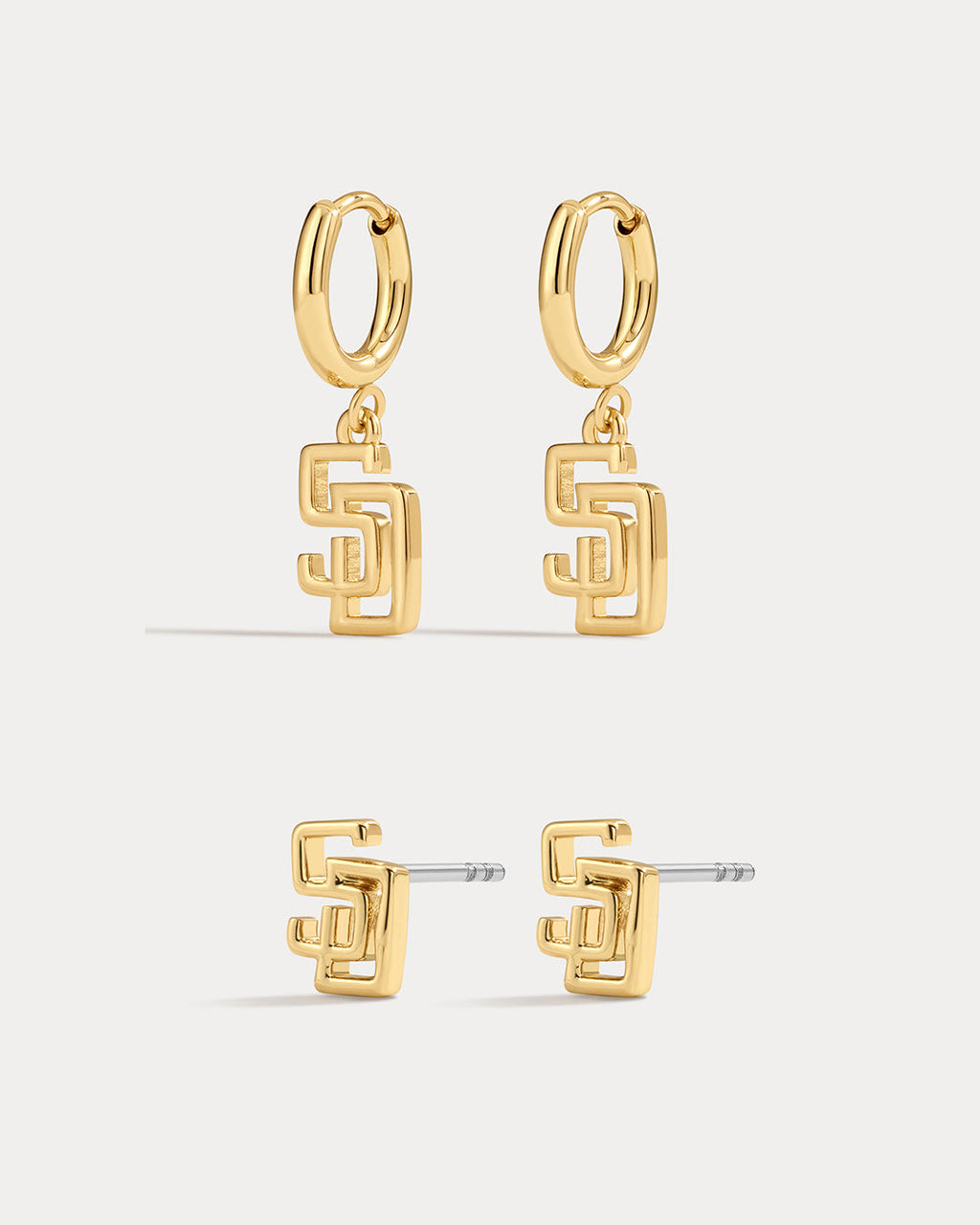 Bijoux MLB Logo Earrings Bundle - Gold — set view