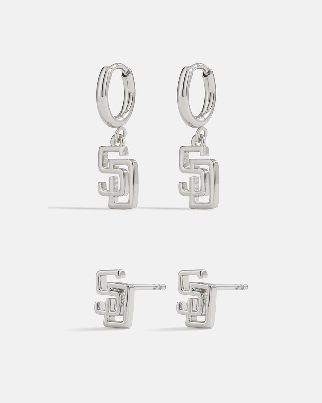 Bijoux MLB Logo Earrings Bundle - Silver — set view