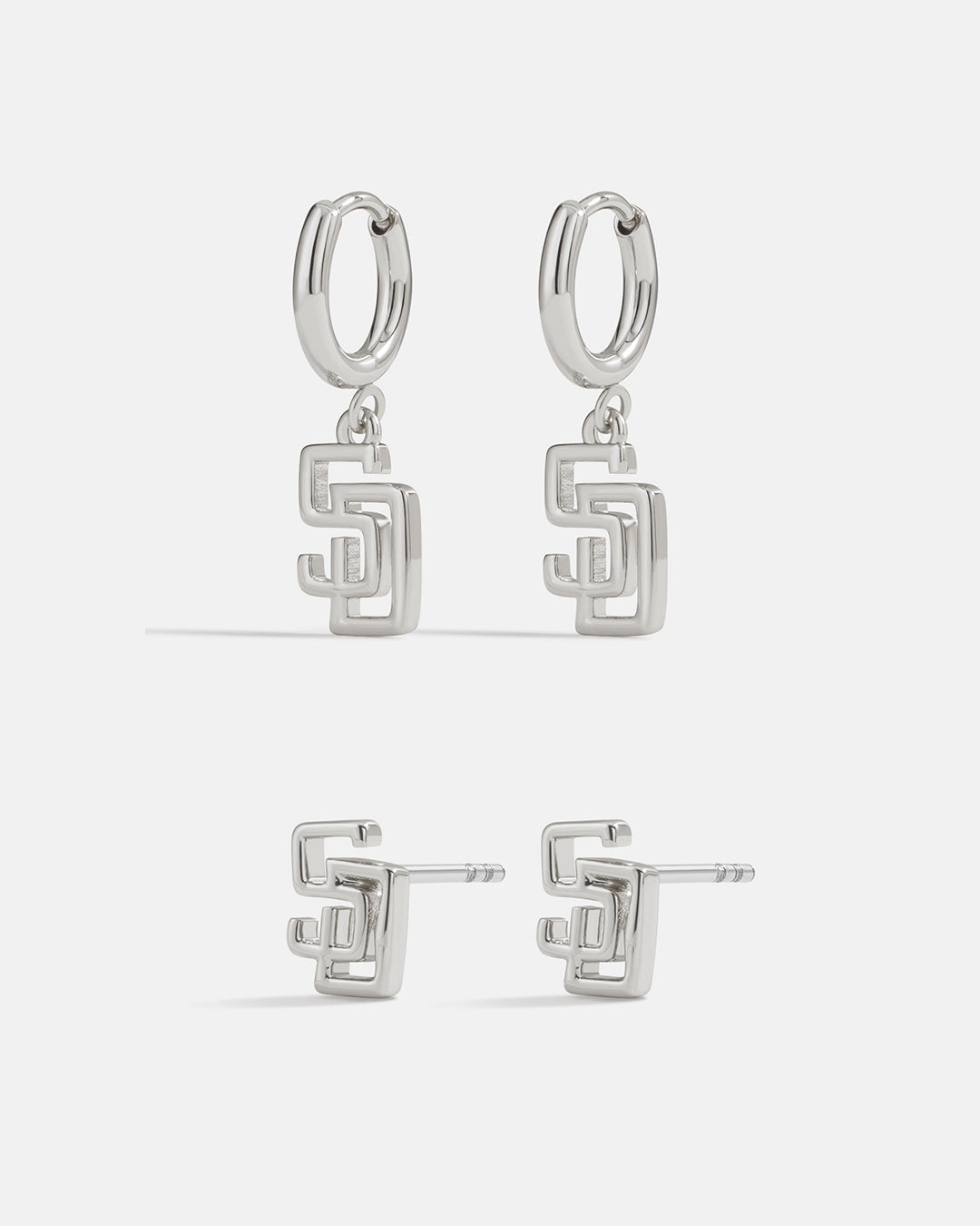 Bijoux MLB Logo Earrings Bundle - Silver — set view