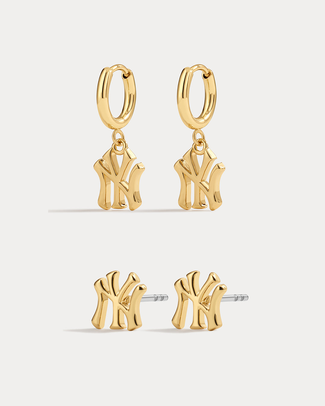 Bijoux MLB Logo Earrings Bundle - Gold — set view