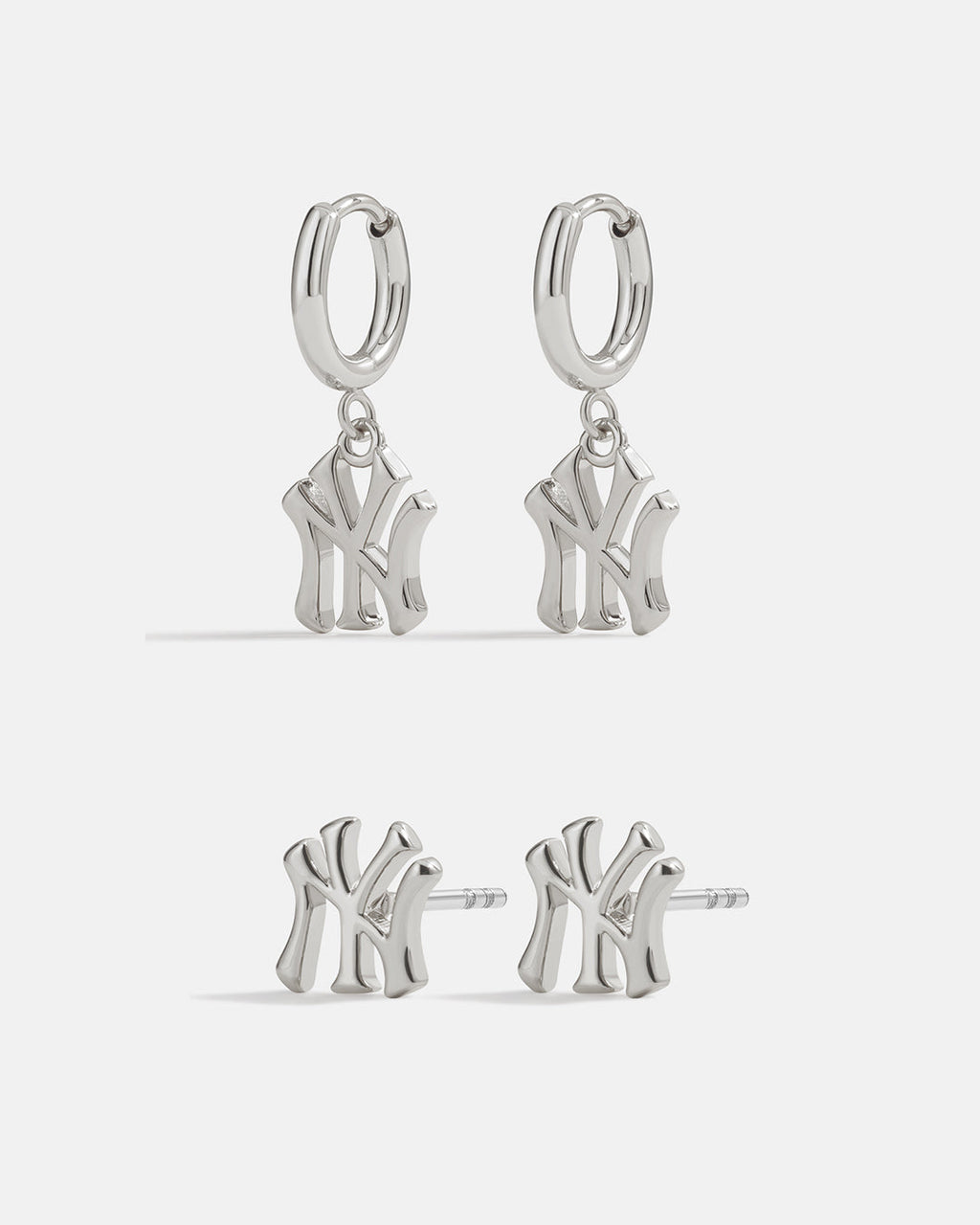Bijoux MLB Logo Earrings Bundle - Silver — set view