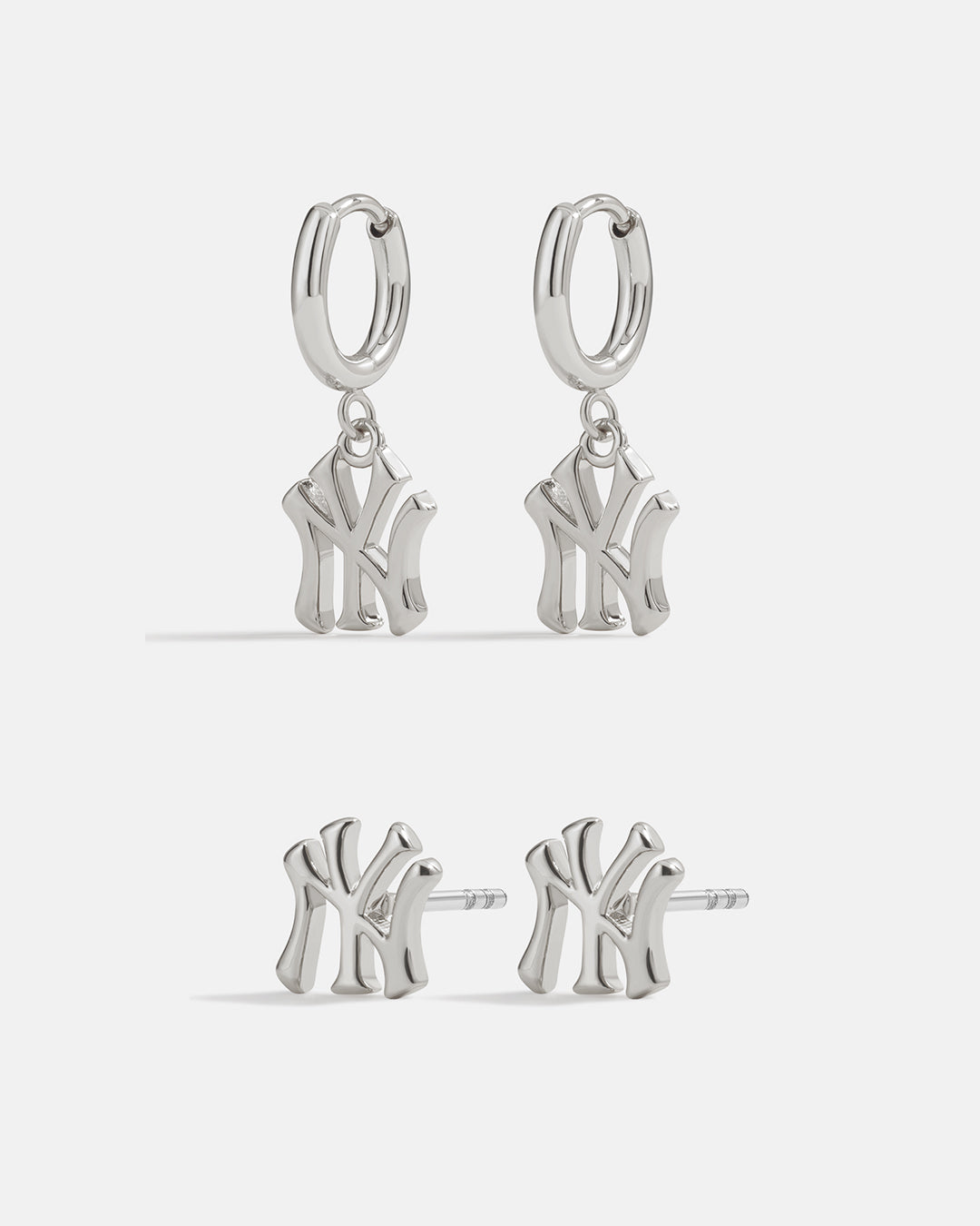 Bijoux MLB Logo Earrings Bundle - Silver — set view