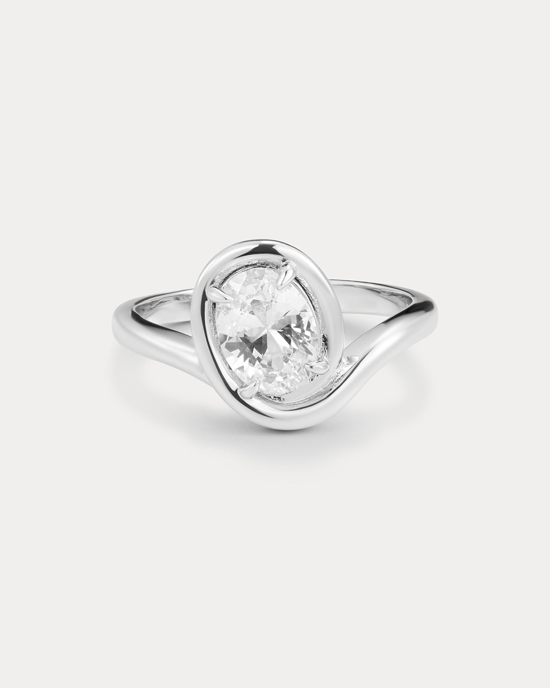 Bianco Nero Statement Ring - Silver