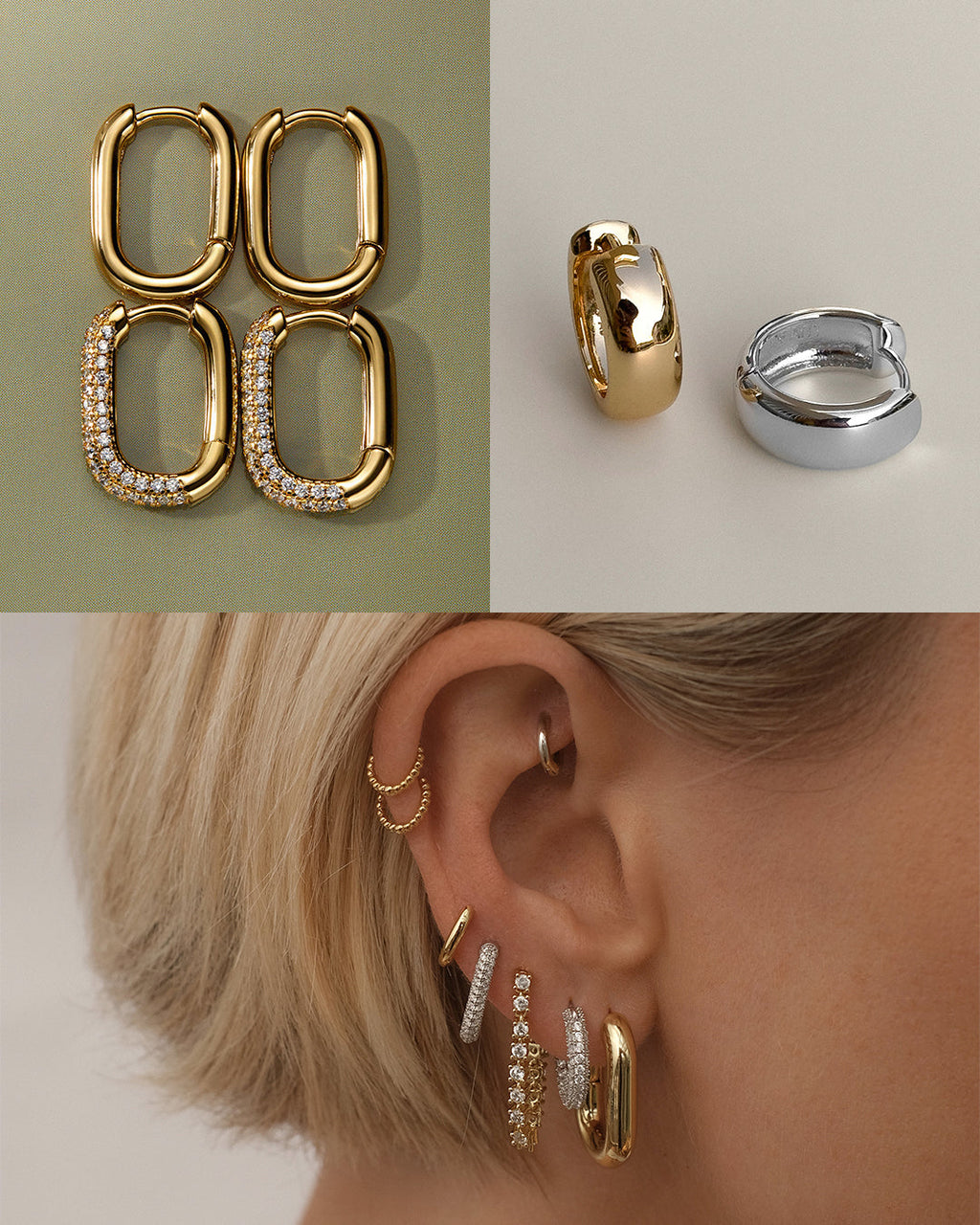 Ear Stack Edit - Gold - Earrings — set view