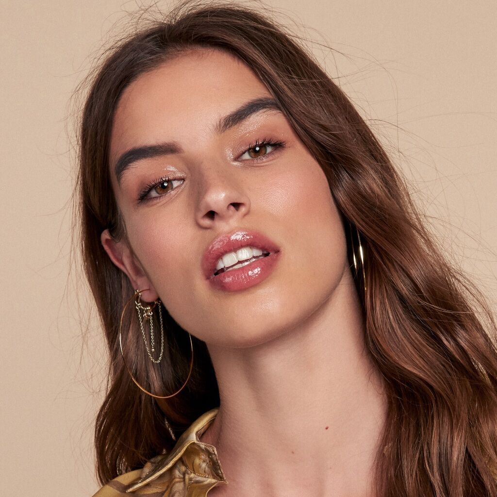 Capri Wire Hoops - Rose Gold — another angle