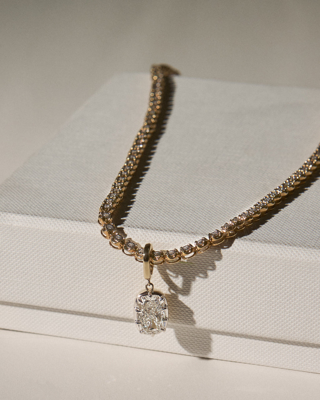 Diamond Georgian Pendant in Gold — detail view
