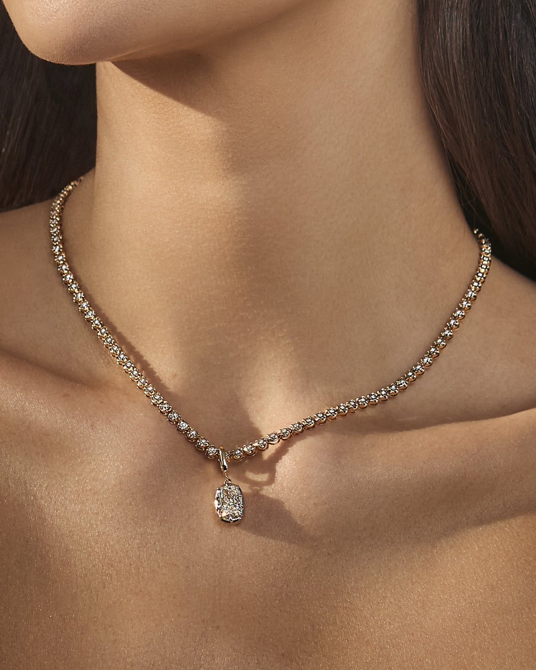 Diamond Georgian Pendant in Gold — another angle