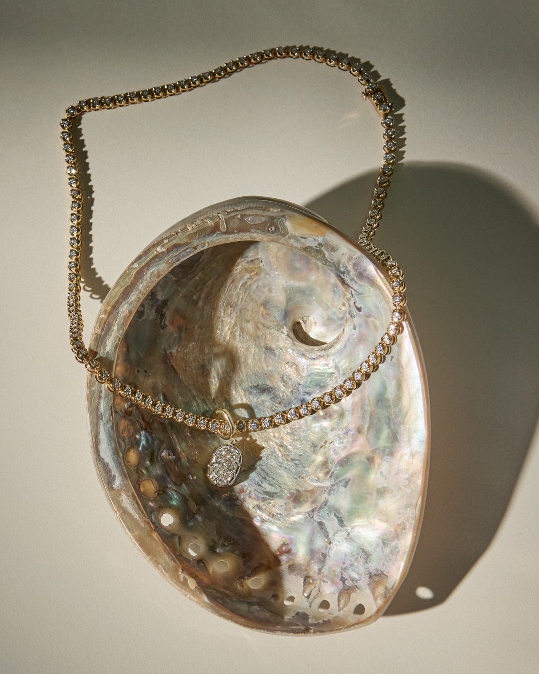 Diamond Georgian Pendant in Gold — alternate angle