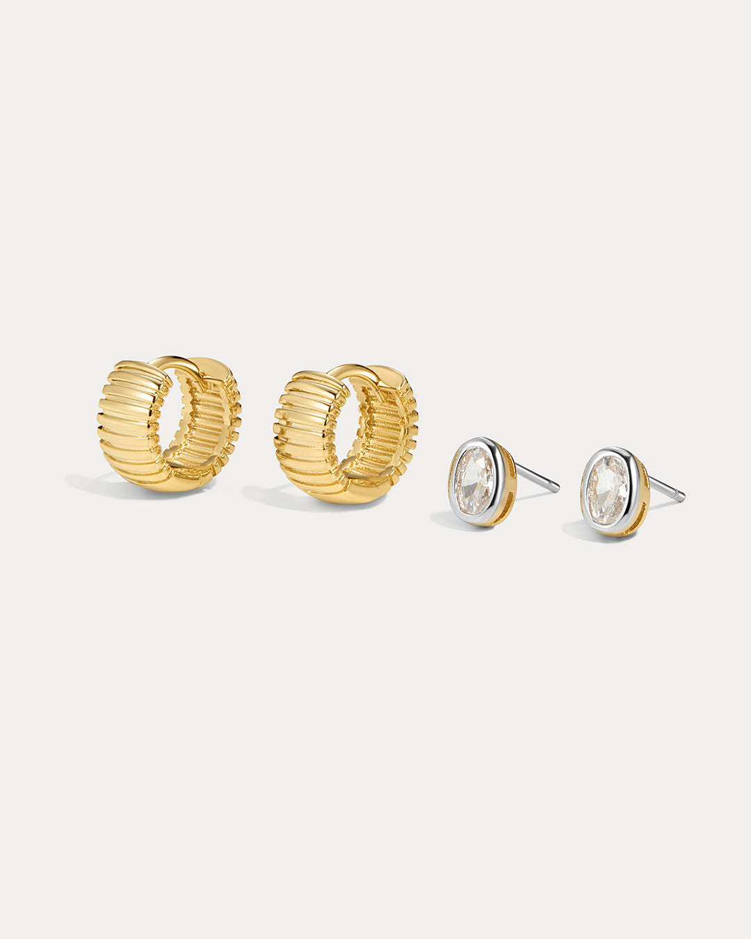 Georgia Stone Earring Set - Gold