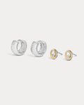 Georgia Stone Earring Set - Silver